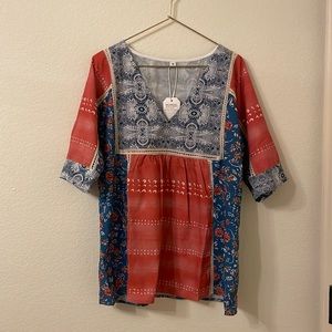 summer printed blouse